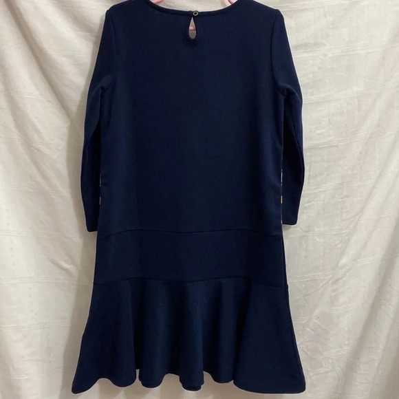 Lands’ End Long Sleeve Drop Waist Striped Ribbon Front - Picture 5 of 8